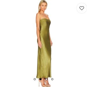 x REVOLVE Angel Strapless Midi Dress in Olive